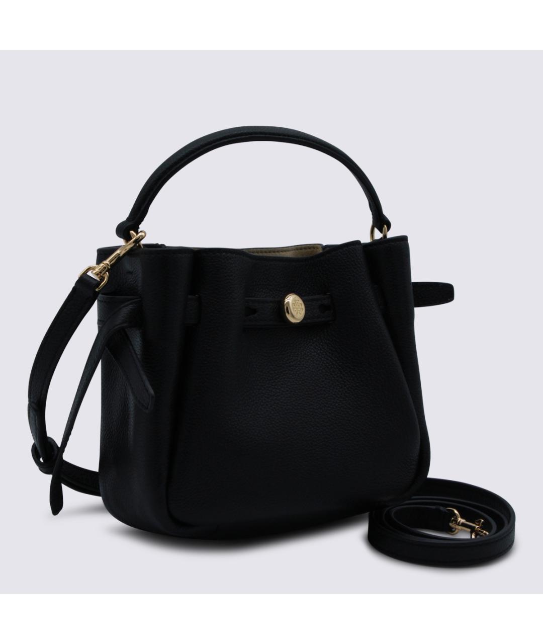 TORY BURCH Черная кожаная сумка с короткими ручками, фото 2