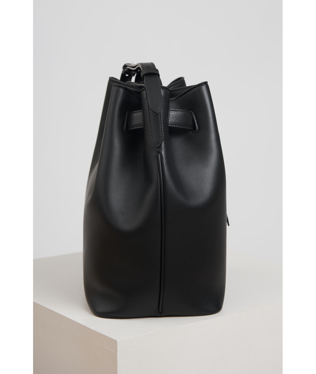 BRUNELLO CUCINELLI Черная кожаная сумка через плечо, фото 2