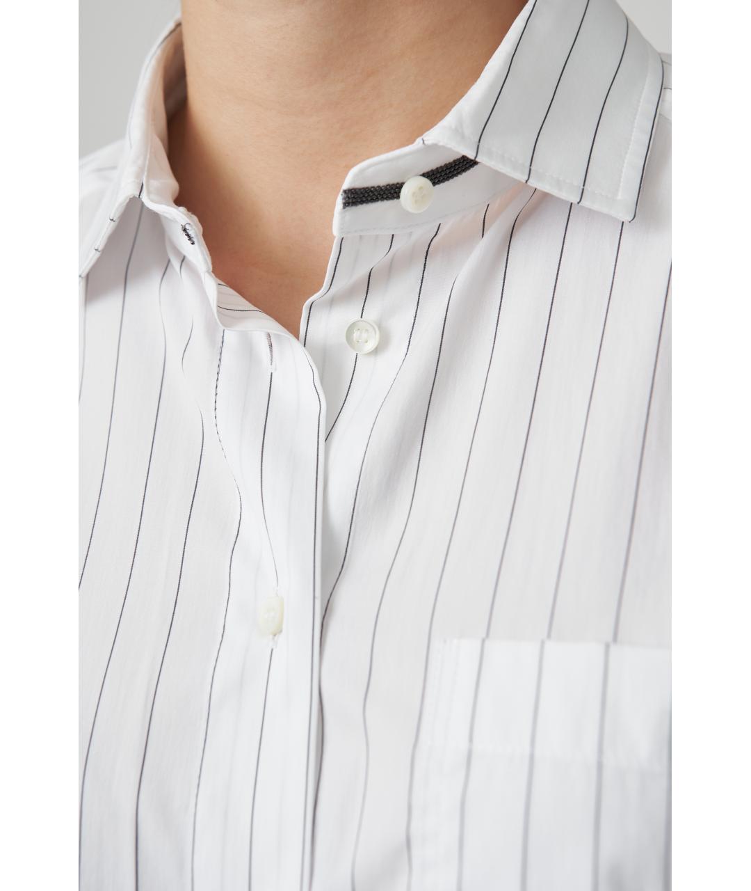 BRUNELLO CUCINELLI Белая хлопковая рубашка, фото 3