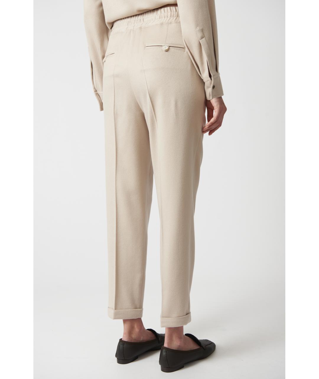 KITON Розовые кашемировые прямые брюки, фото 3