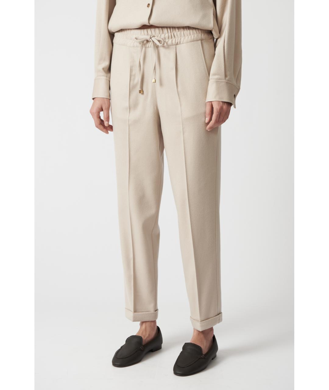 KITON Розовые кашемировые прямые брюки, фото 5