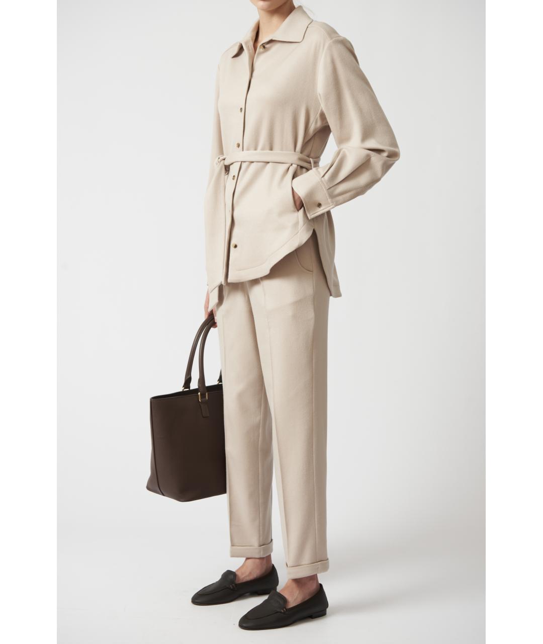 KITON Розовые кашемировые прямые брюки, фото 4