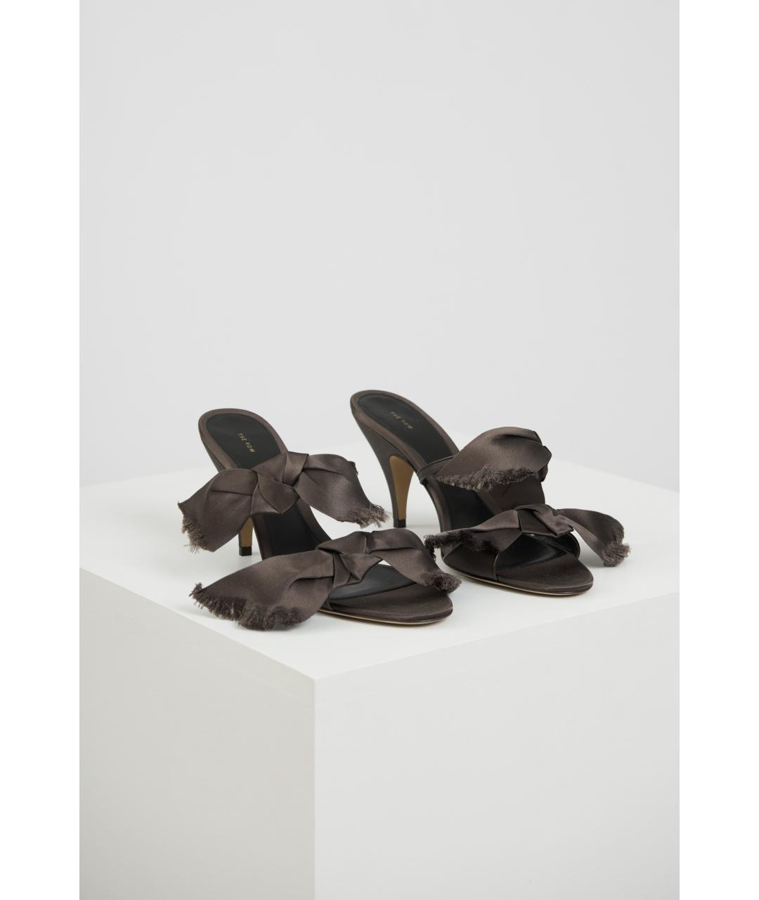 THE ROW Коричневые кожаные босоножки, фото 5