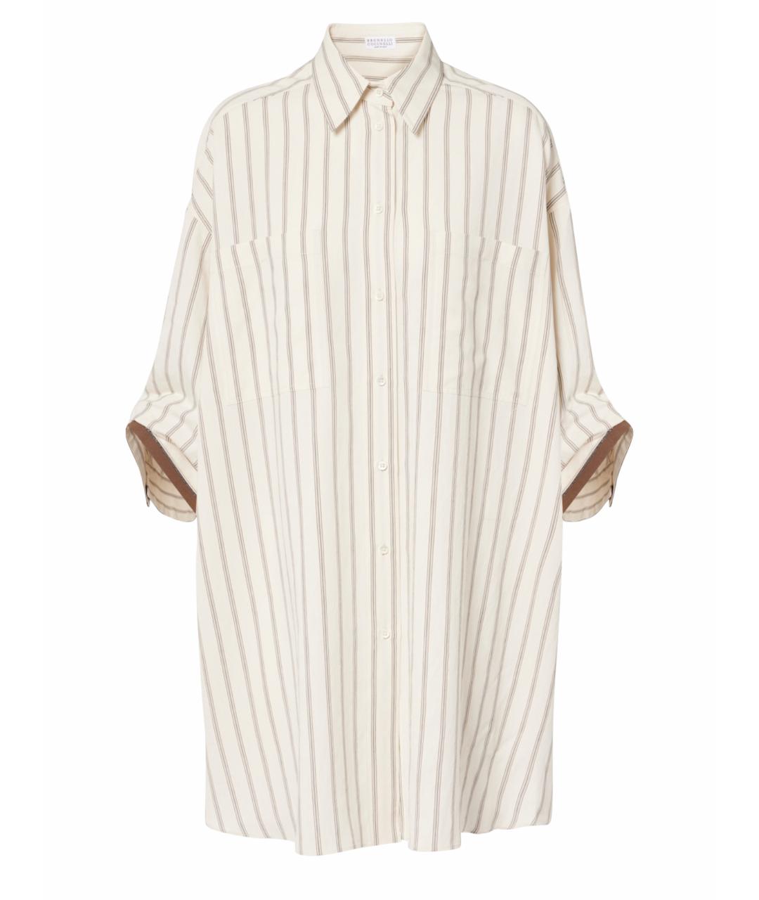 BRUNELLO CUCINELLI Бежевая вискозная рубашка, фото 1