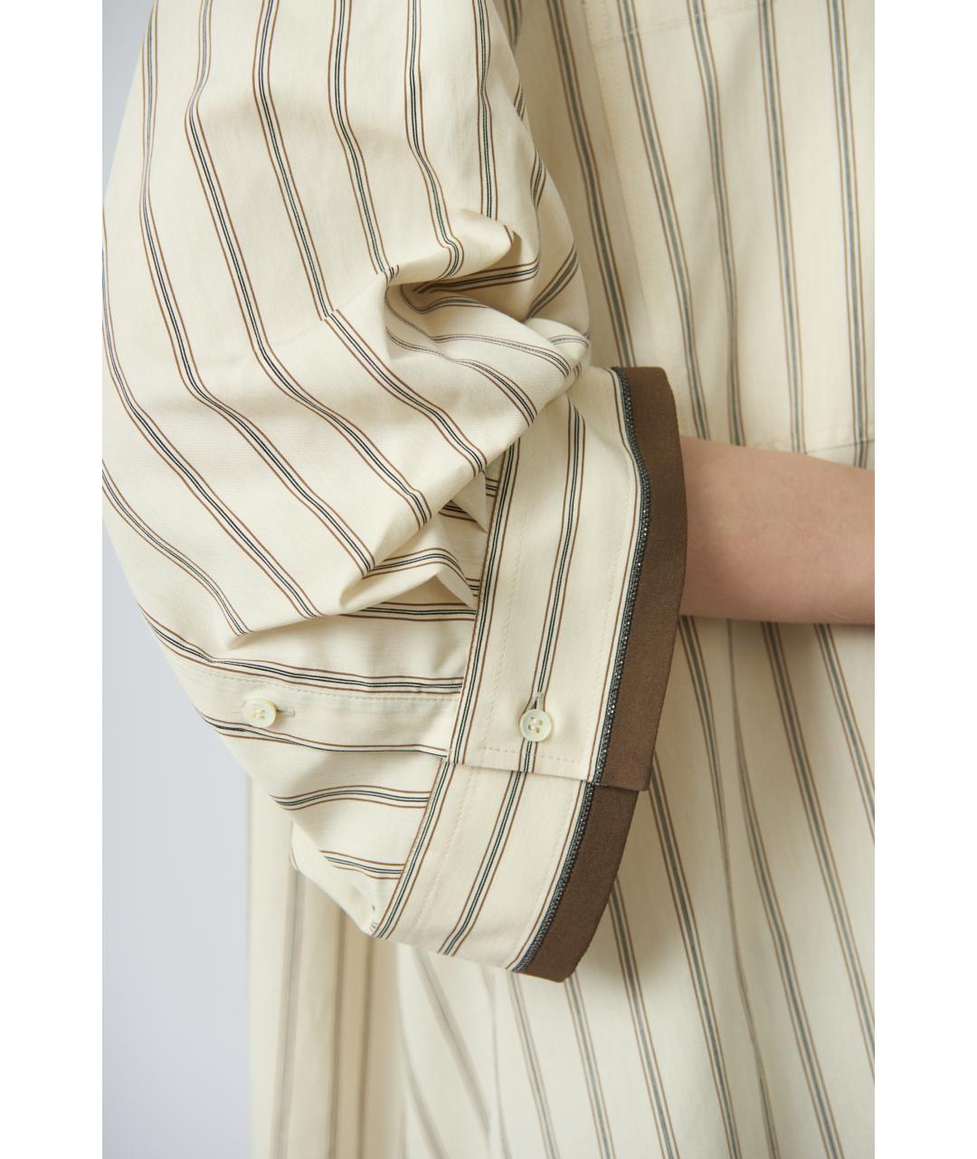 BRUNELLO CUCINELLI Бежевая вискозная рубашка, фото 4