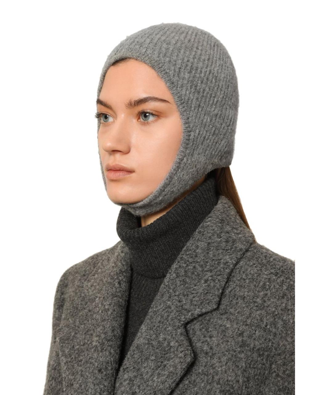 JACQUEMUS Серая шерстяная шапка, фото 2