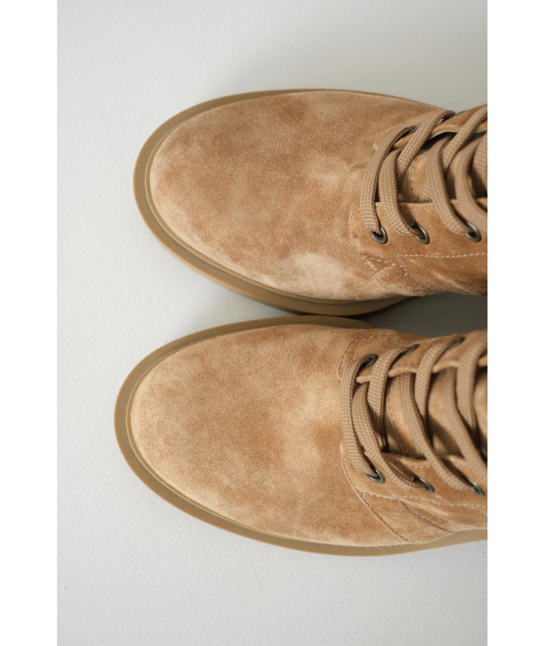 GIANVITO ROSSI Бежевые кожаные ботинки, фото 5