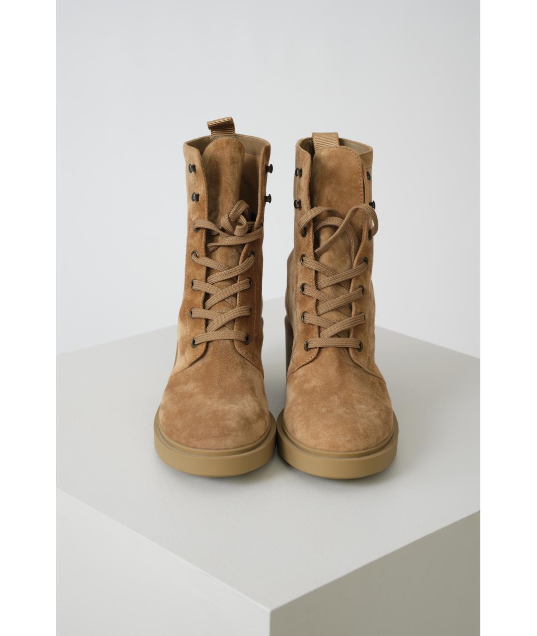 GIANVITO ROSSI Бежевые кожаные ботинки, фото 4