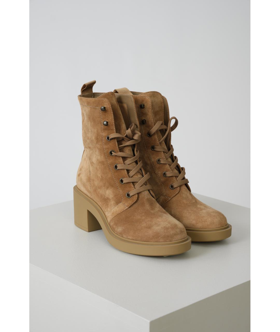 GIANVITO ROSSI Бежевые кожаные ботинки, фото 6