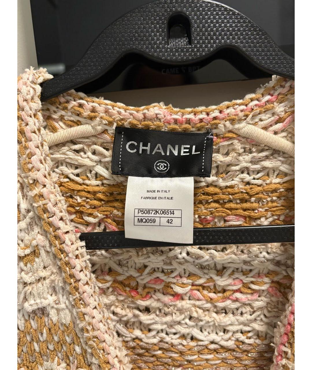 CHANEL Горчичный вискозный кардиган, фото 3