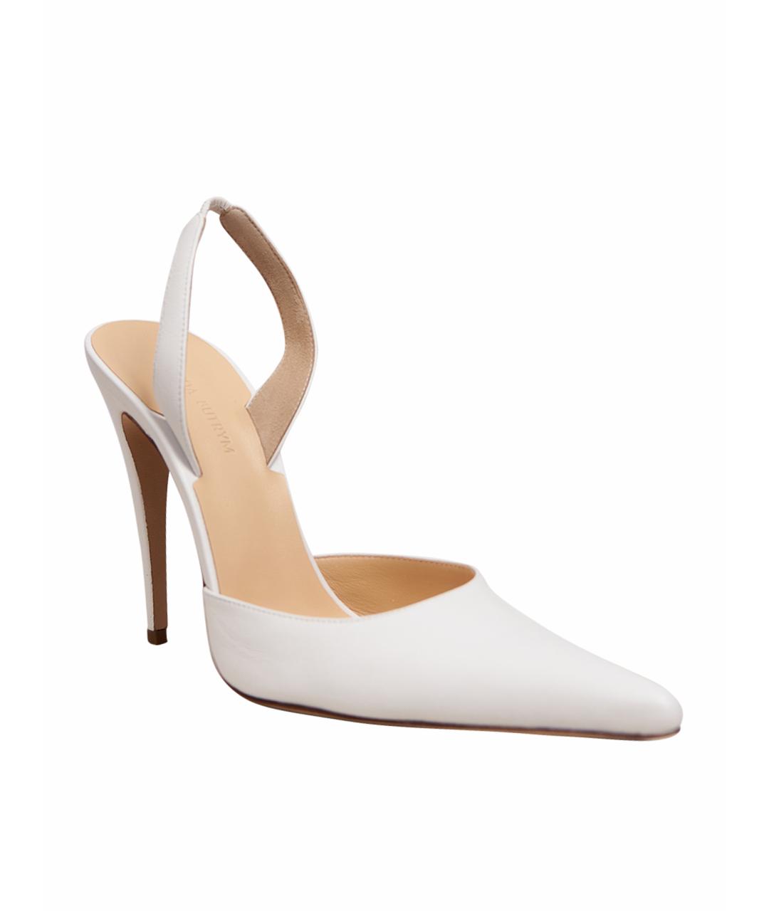 MAGDA BUTRYM Белые кожаные босоножки, фото 1