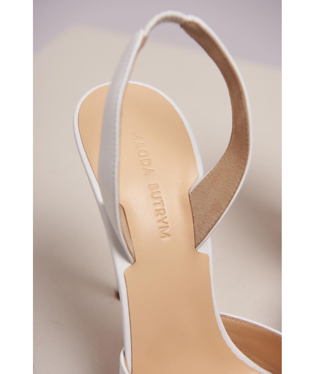MAGDA BUTRYM Белые кожаные босоножки, фото 5