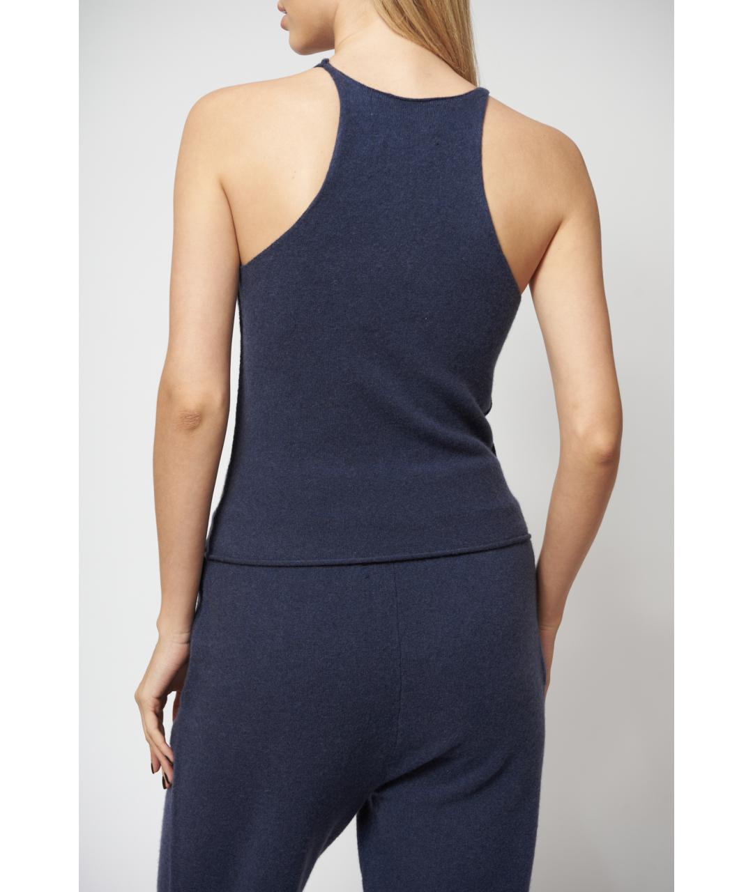 EXTREME CASHMERE Темно-синяя кашемировая майка, фото 4