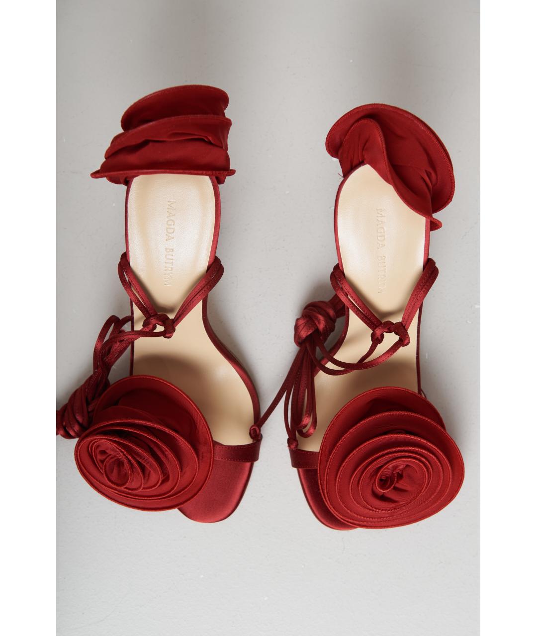 MAGDA BUTRYM Бордовые кожаные босоножки, фото 5