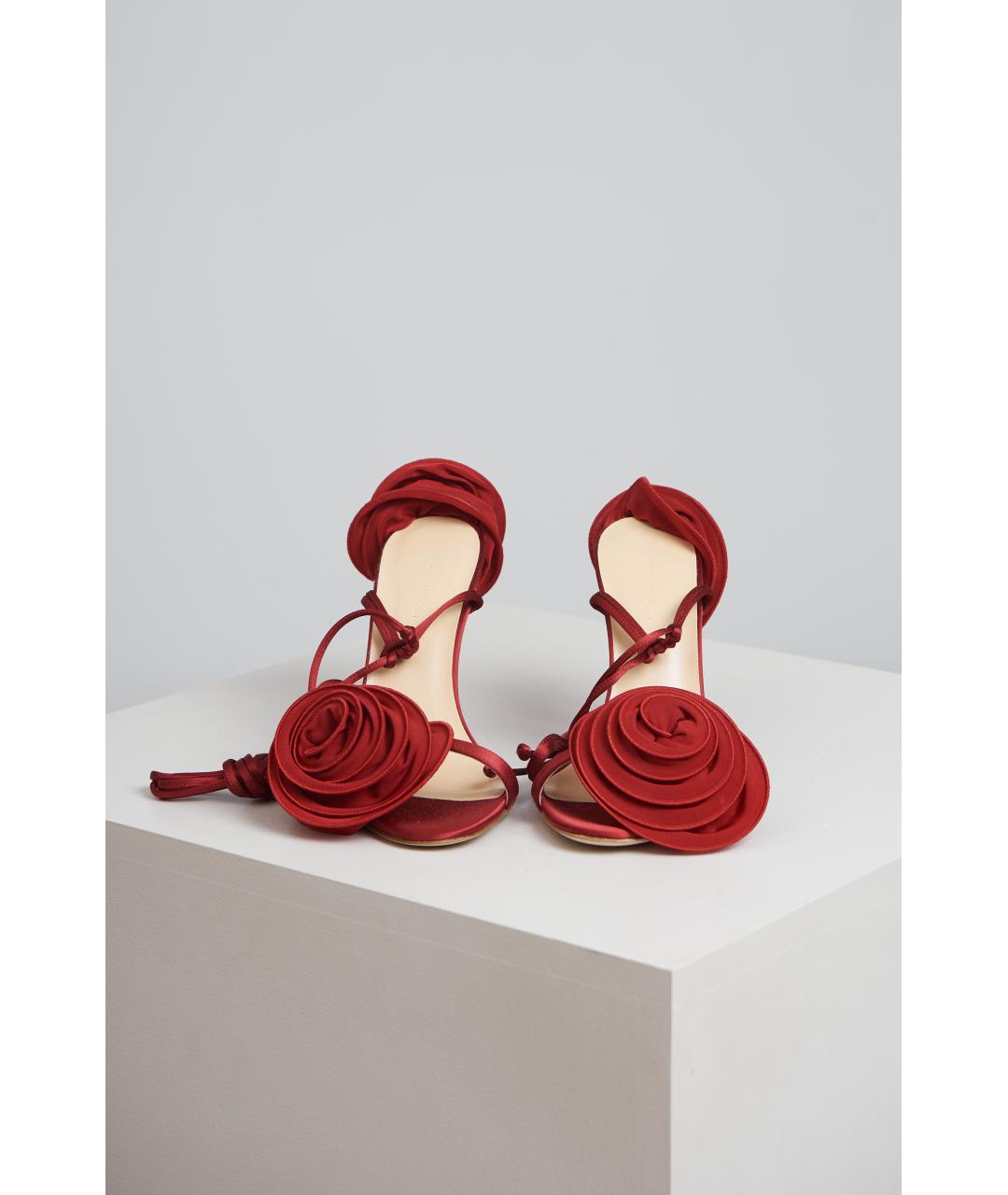 MAGDA BUTRYM Бордовые кожаные босоножки, фото 4