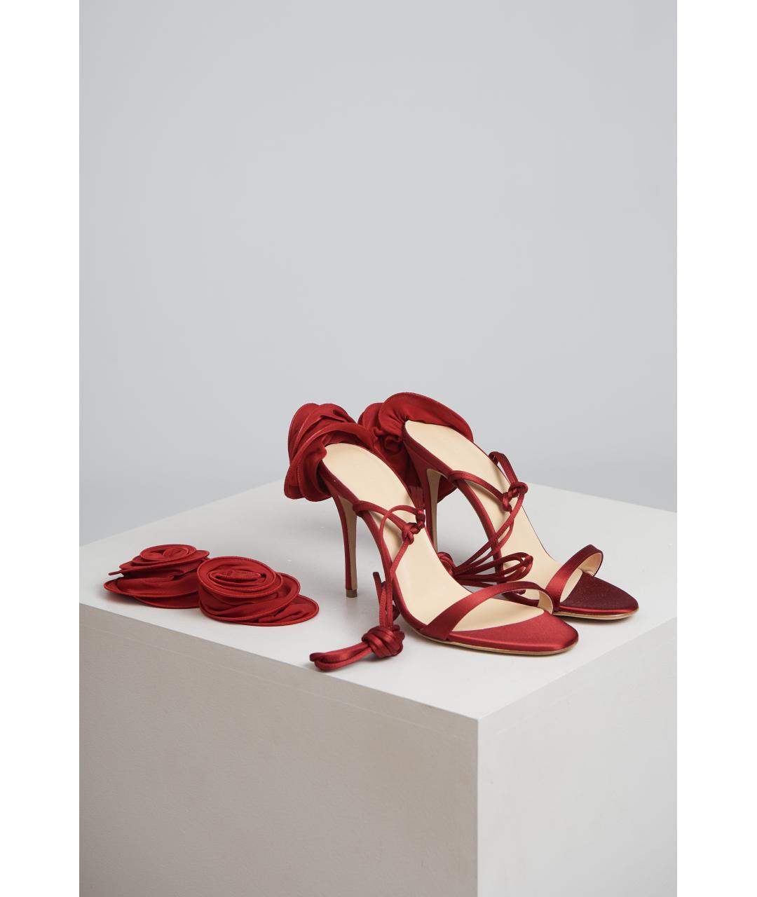 MAGDA BUTRYM Бордовые кожаные босоножки, фото 6