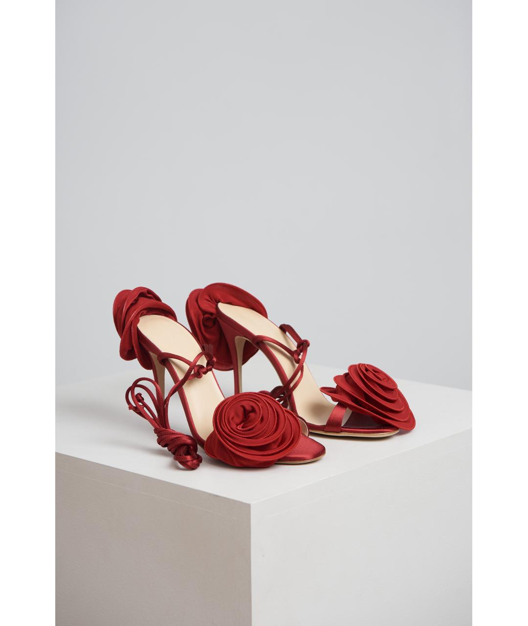 MAGDA BUTRYM Бордовые кожаные босоножки, фото 7