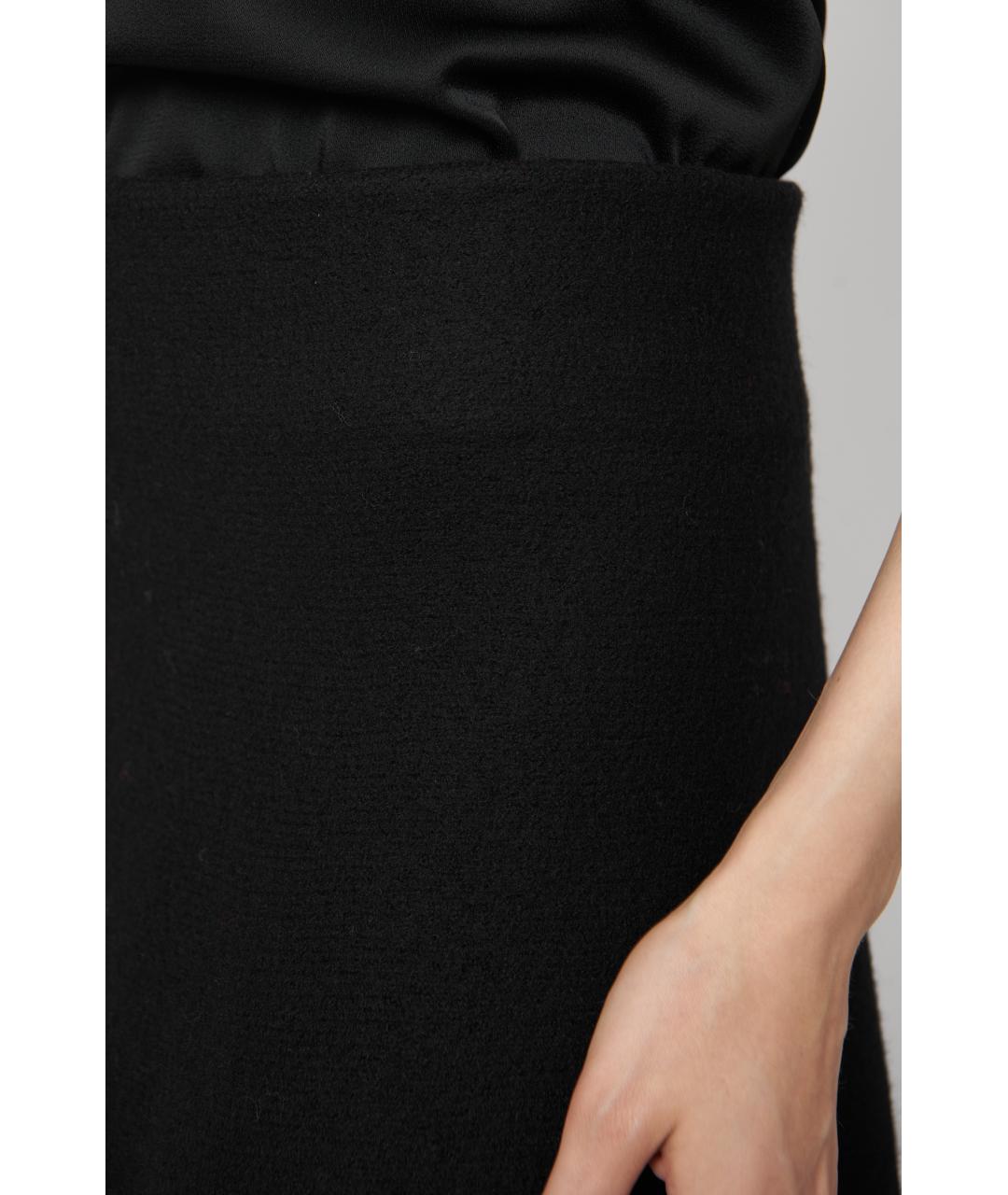 JIL SANDER Черная шерстяная юбка макси, фото 5