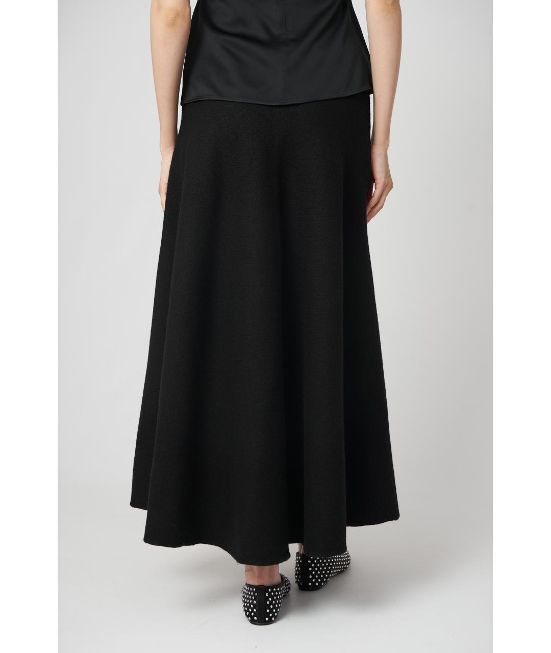 JIL SANDER Черная шерстяная юбка макси, фото 2