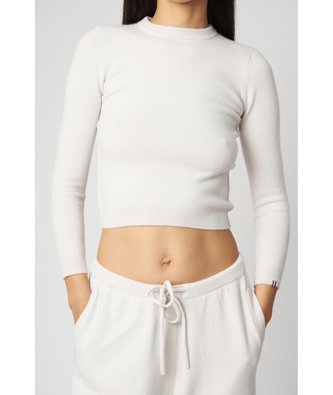 EXTREME CASHMERE Белый кашемировый джемпер / свитер, фото 3
