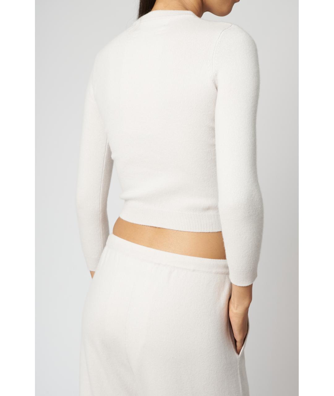 EXTREME CASHMERE Белый кашемировый джемпер / свитер, фото 4