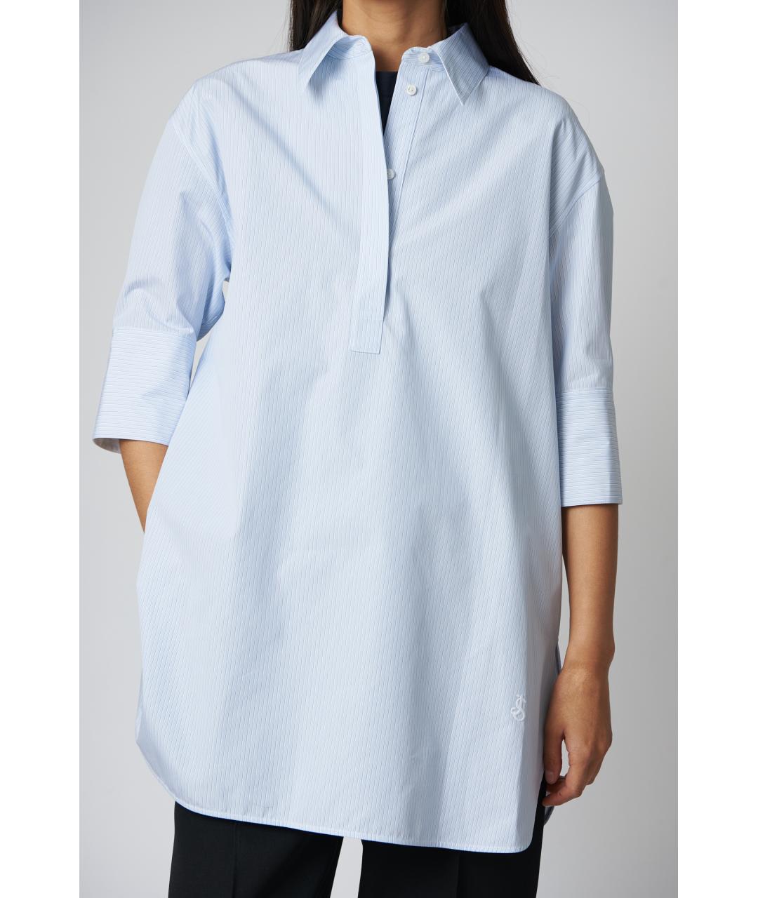 JIL SANDER Голубая хлопковая рубашка, фото 3