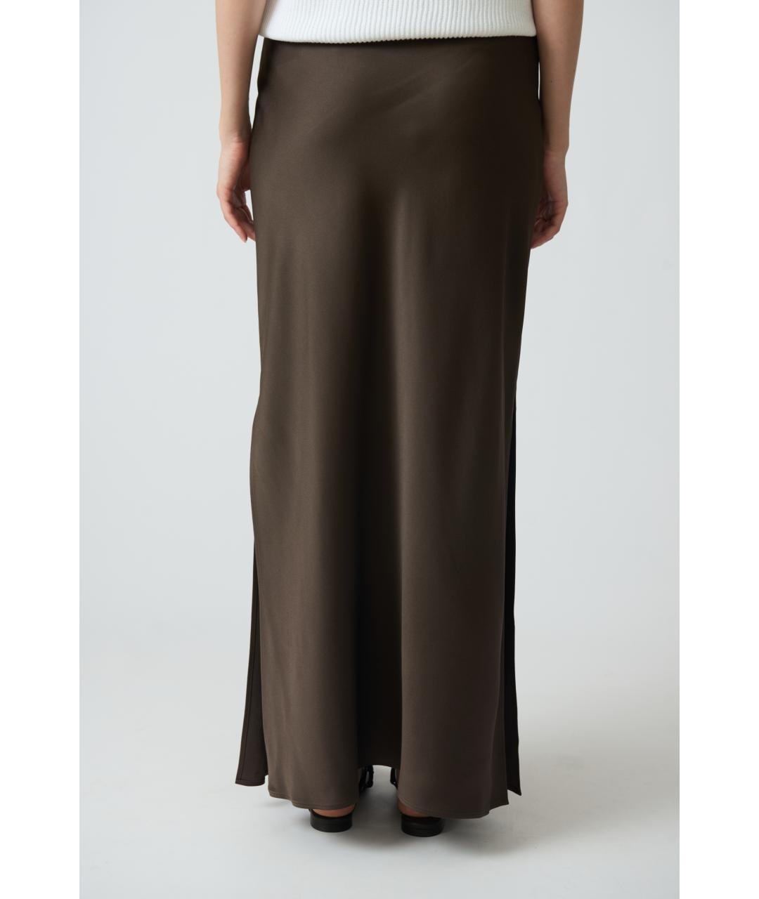 BRUNELLO CUCINELLI Коричневая ацетатная юбка миди, фото 4