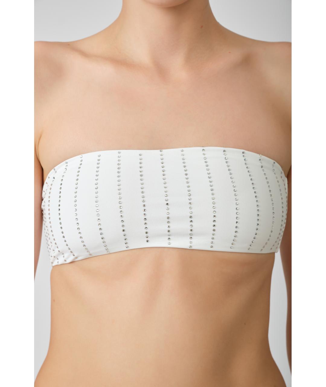 MC2 SAINT BARTH Белый полиэстеровый купальник, фото 3