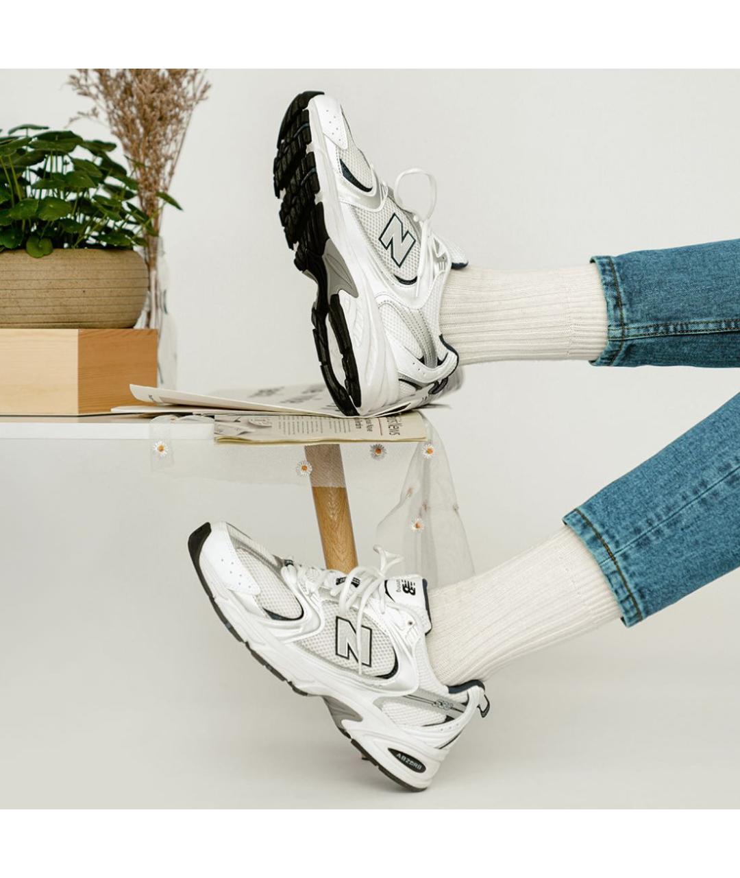 NEW BALANCE Белые текстильные низкие кроссовки / кеды, фото 2