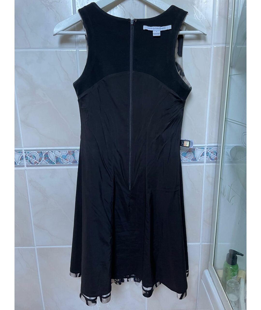 DIANE VON FURSTENBERG Черное шерстяное коктейльное платье, фото 3