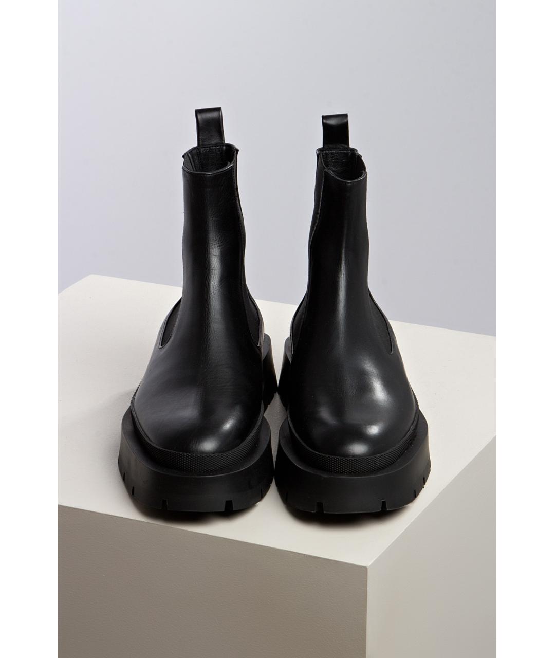 JIL SANDER Черные кожаные ботинки, фото 2