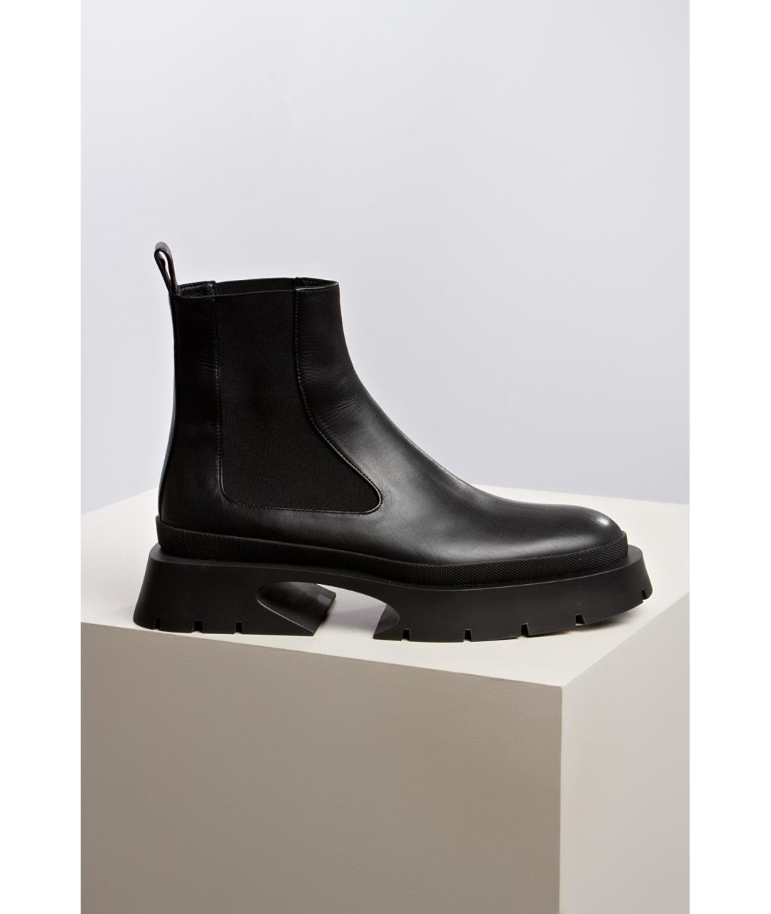 JIL SANDER Черные кожаные ботинки, фото 4