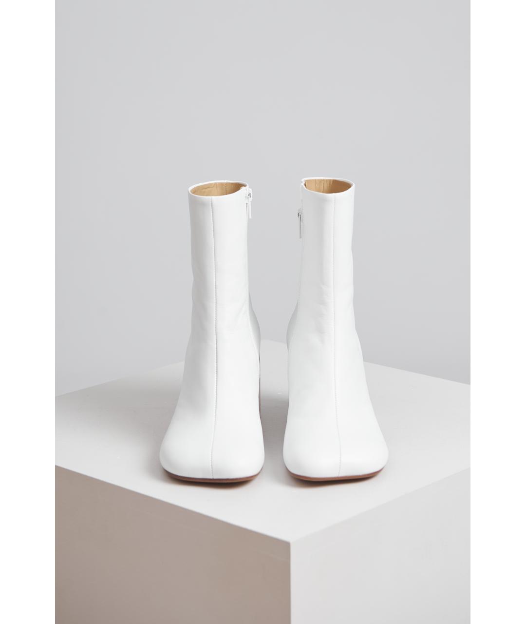 MM6 MAISON MARGIELA Белые кожаные ботильоны, фото 5