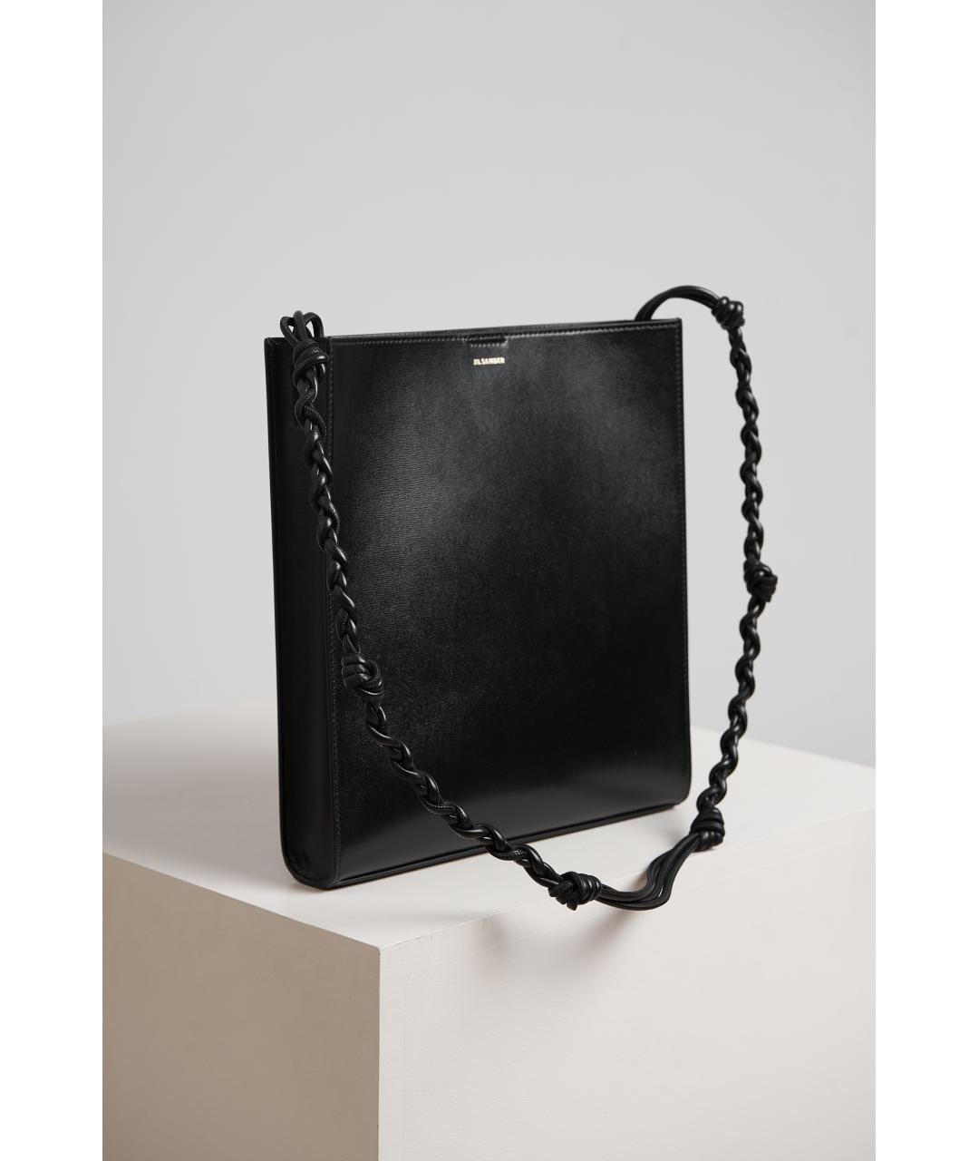 JIL SANDER Черная кожаная сумка через плечо, фото 2