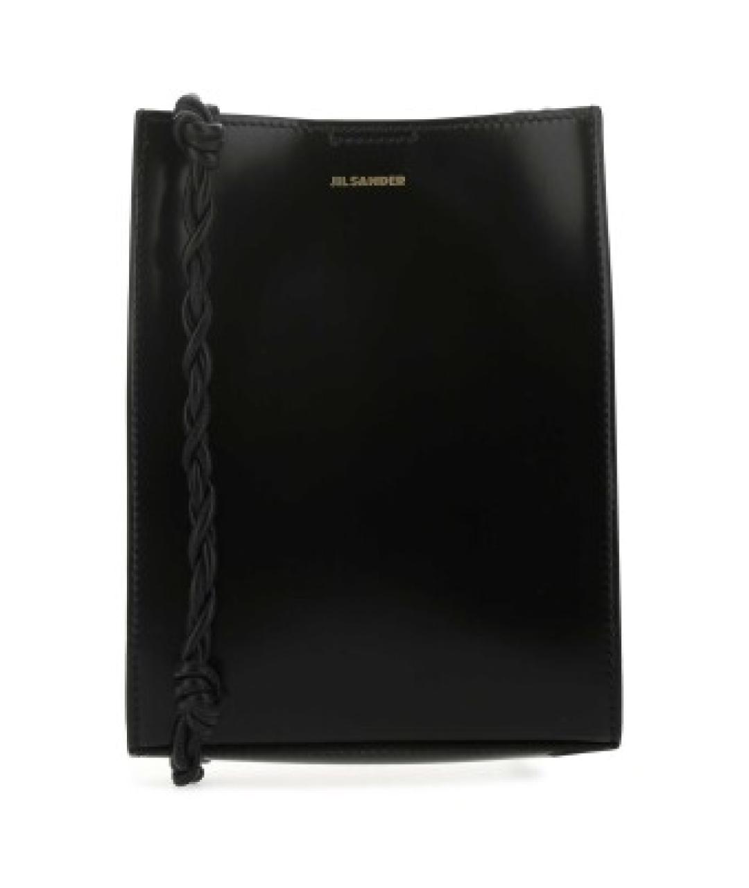 JIL SANDER Черная кожаная сумка через плечо, фото 1