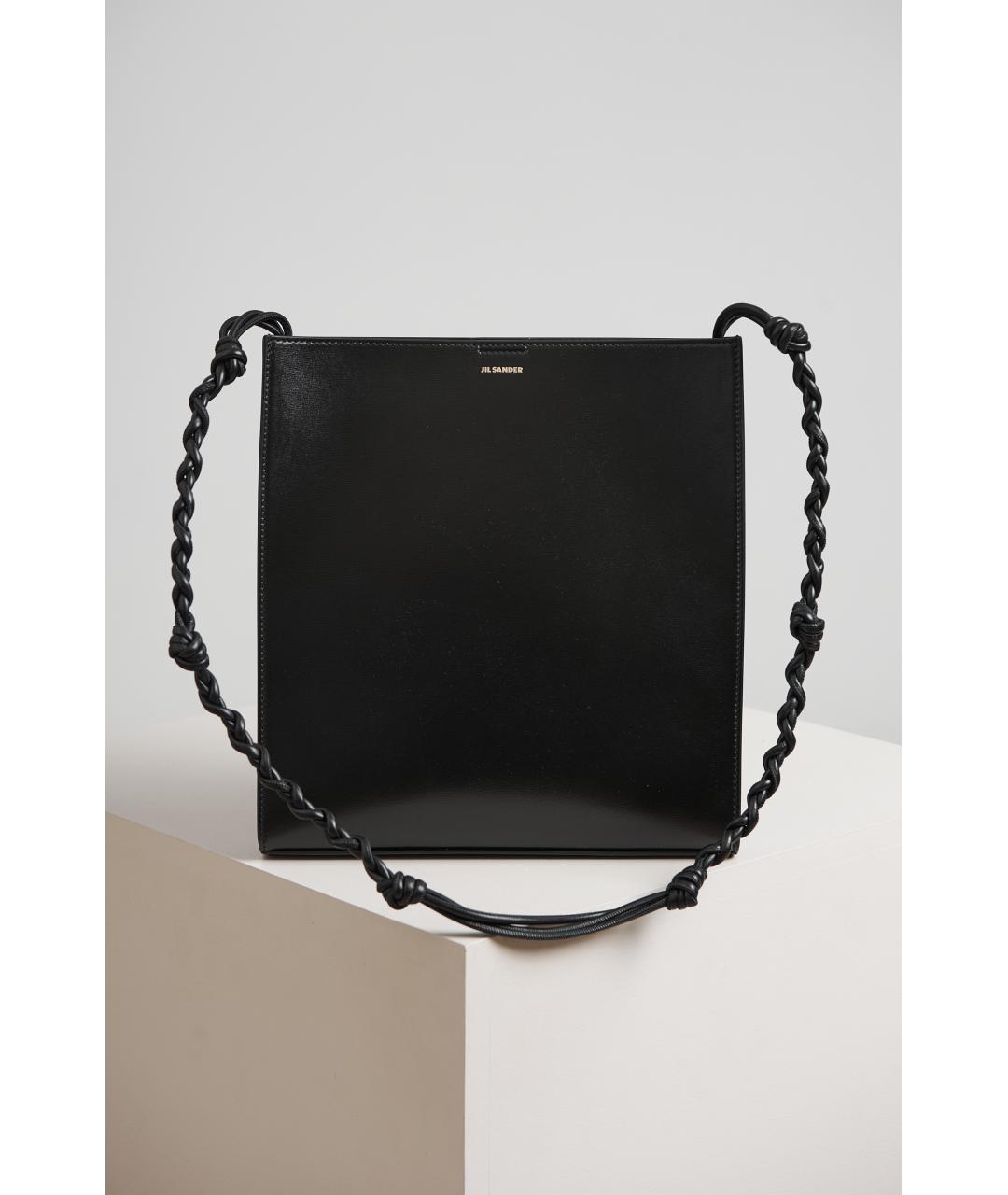 JIL SANDER Черная кожаная сумка через плечо, фото 3