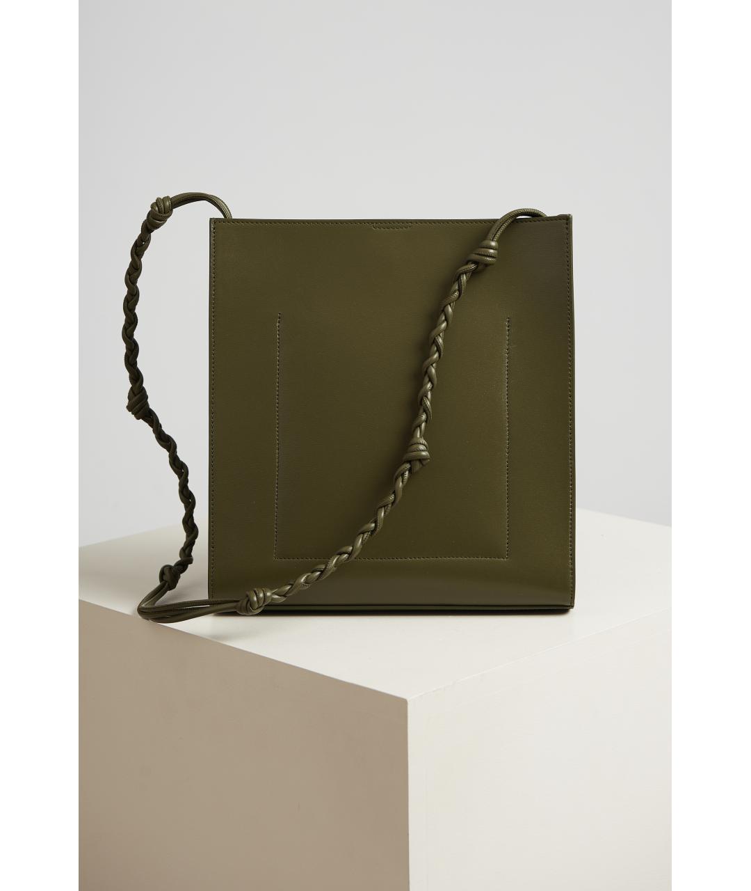 JIL SANDER Хаки кожаная сумка через плечо, фото 4