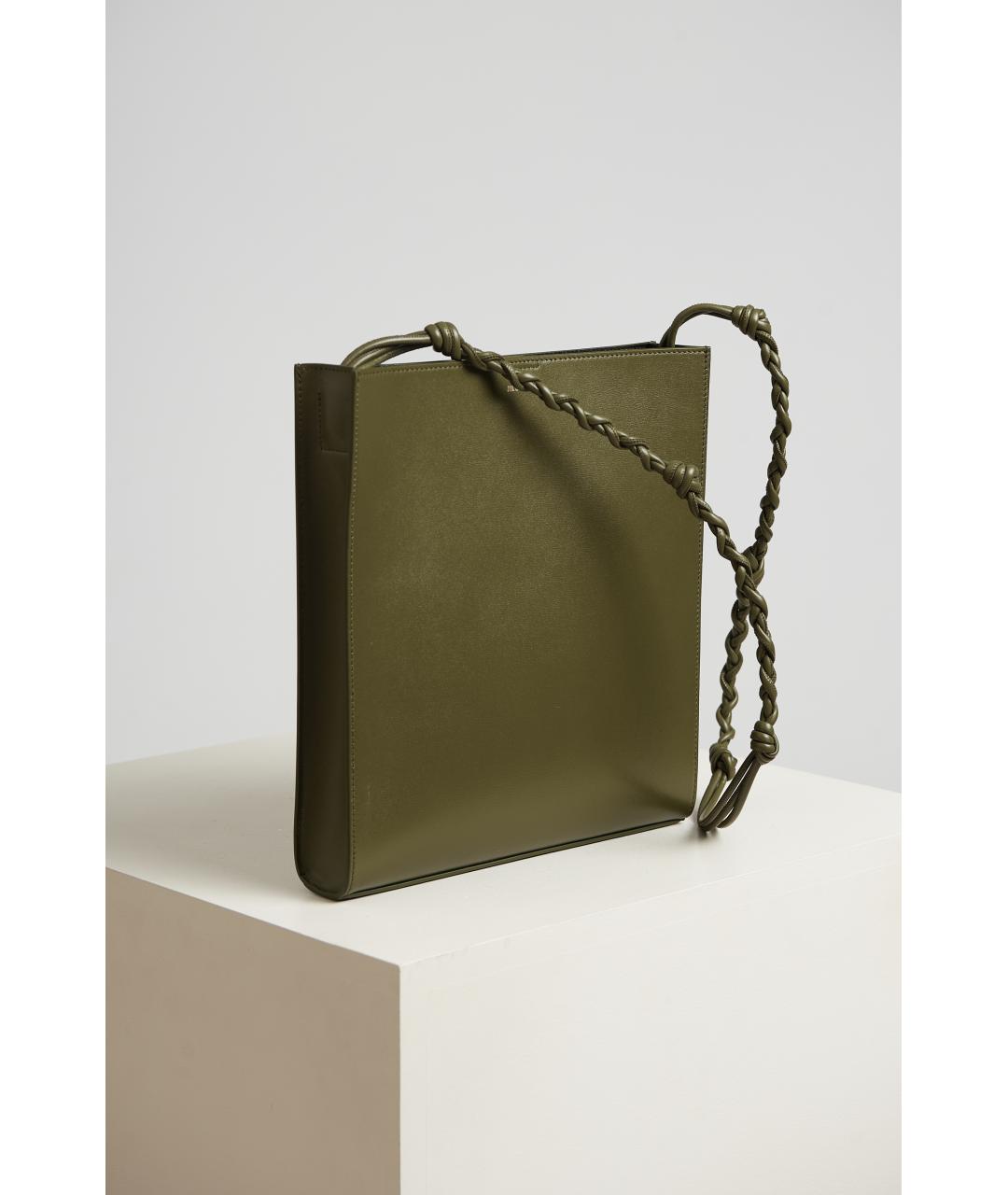 JIL SANDER Хаки кожаная сумка через плечо, фото 2