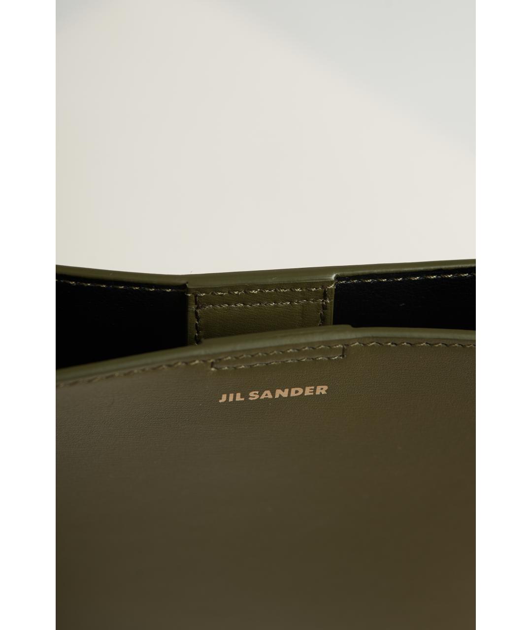 JIL SANDER Хаки кожаная сумка через плечо, фото 5