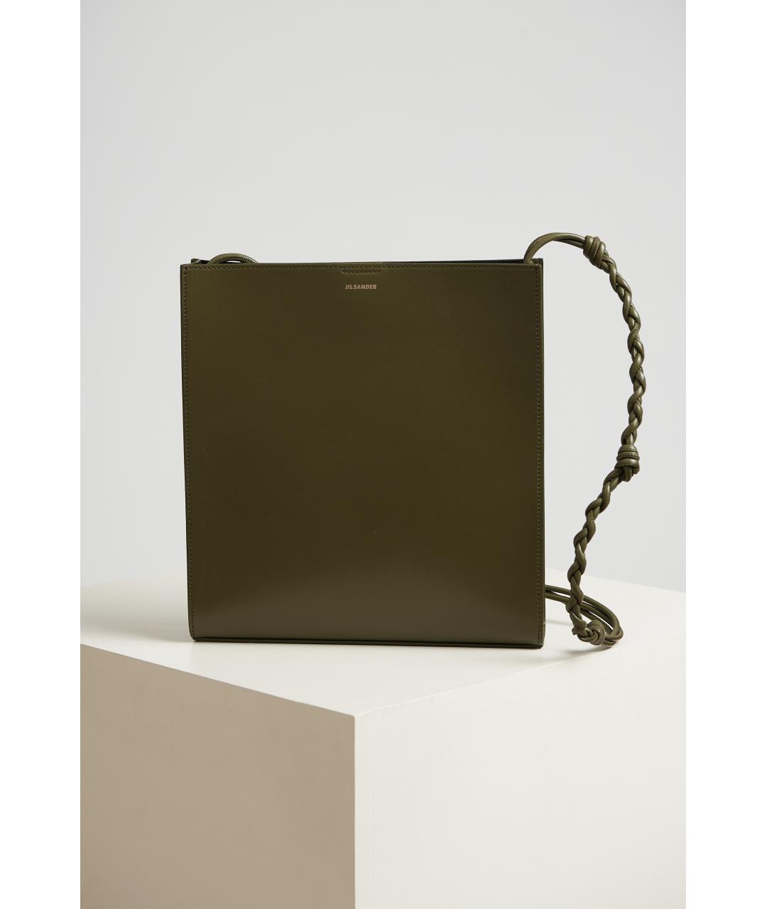 JIL SANDER Хаки кожаная сумка через плечо, фото 3