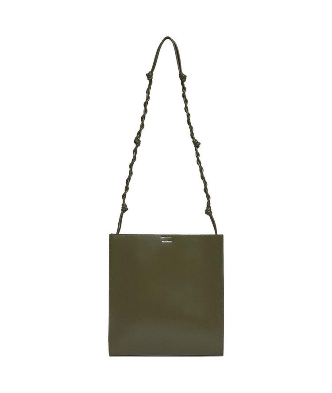 JIL SANDER Хаки кожаная сумка через плечо, фото 1