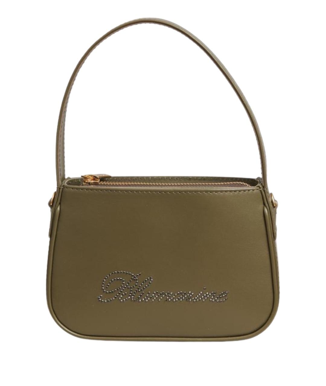 BLUMARINE Хаки кожаная сумка с короткими ручками, фото 1