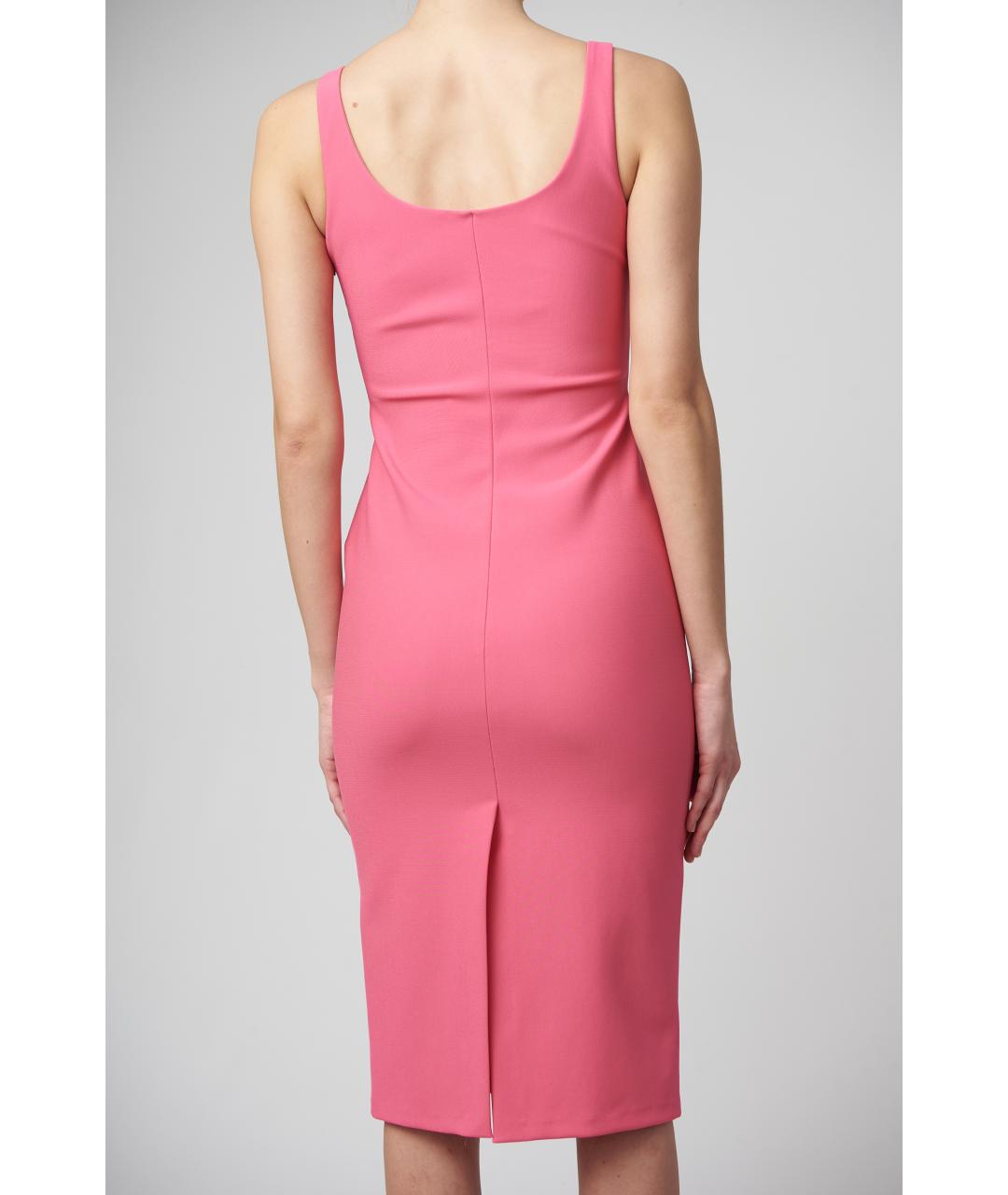 BLUMARINE Фуксия вискозное коктейльное платье, фото 4