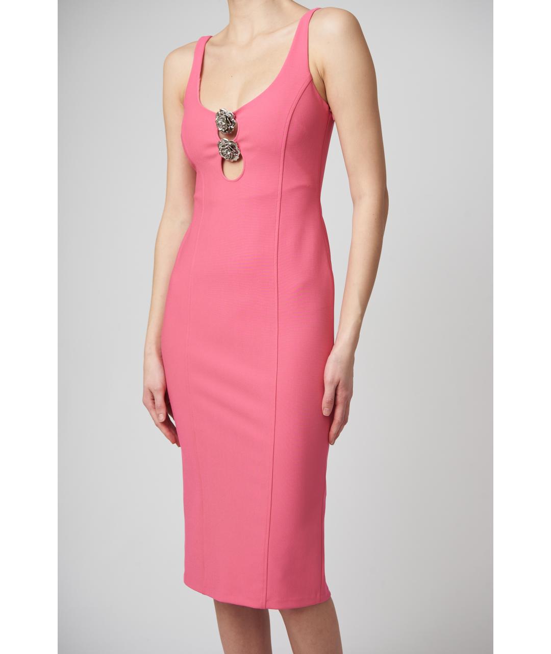 BLUMARINE Фуксия вискозное коктейльное платье, фото 2