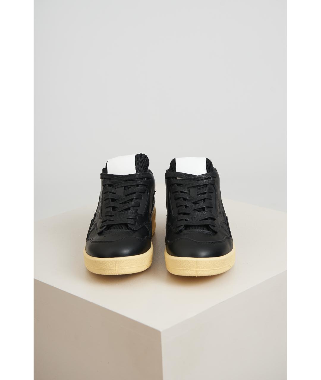 JIL SANDER Черные кожаные кеды, фото 3