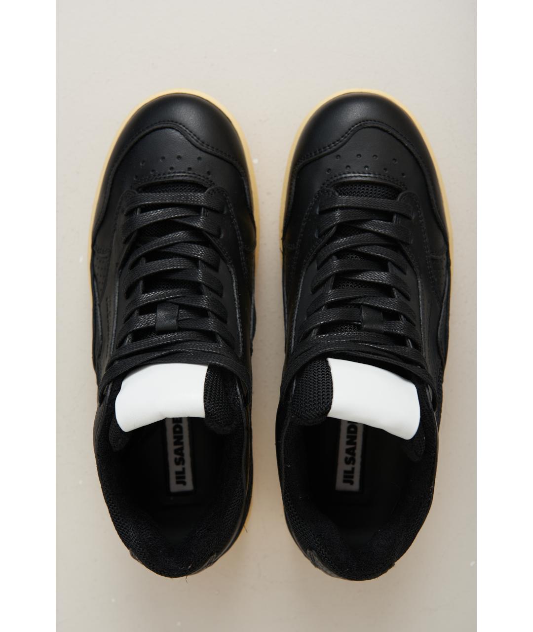 JIL SANDER Черные кожаные кеды, фото 5