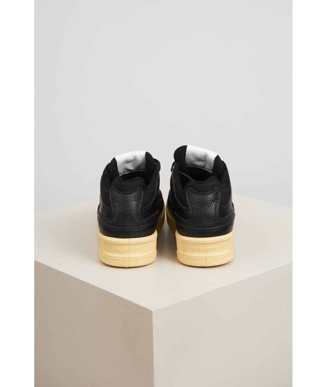 JIL SANDER Черные кожаные кеды, фото 4
