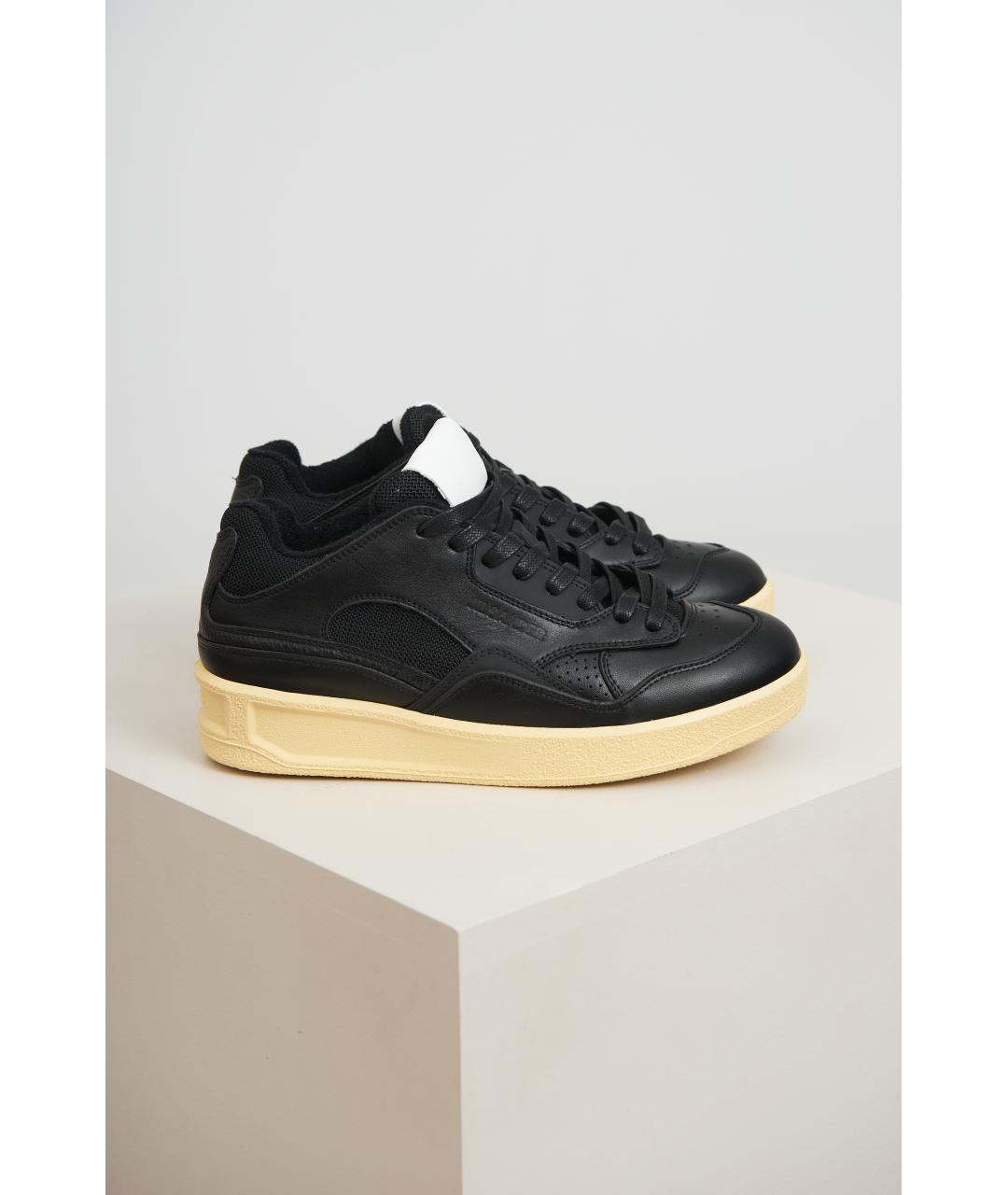 JIL SANDER Черные кожаные кеды, фото 6