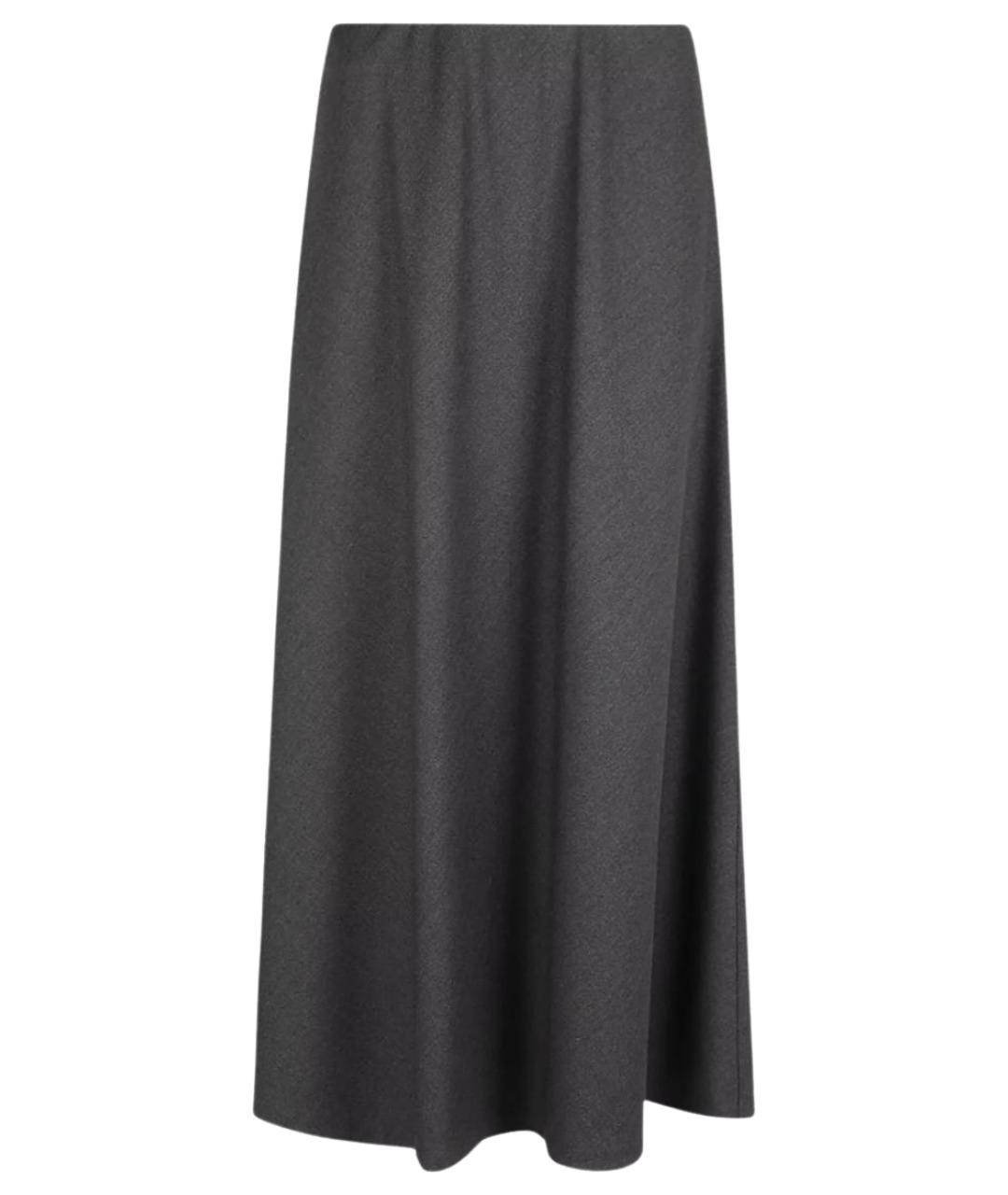 BRUNELLO CUCINELLI Серая шерстяная юбка миди, фото 1