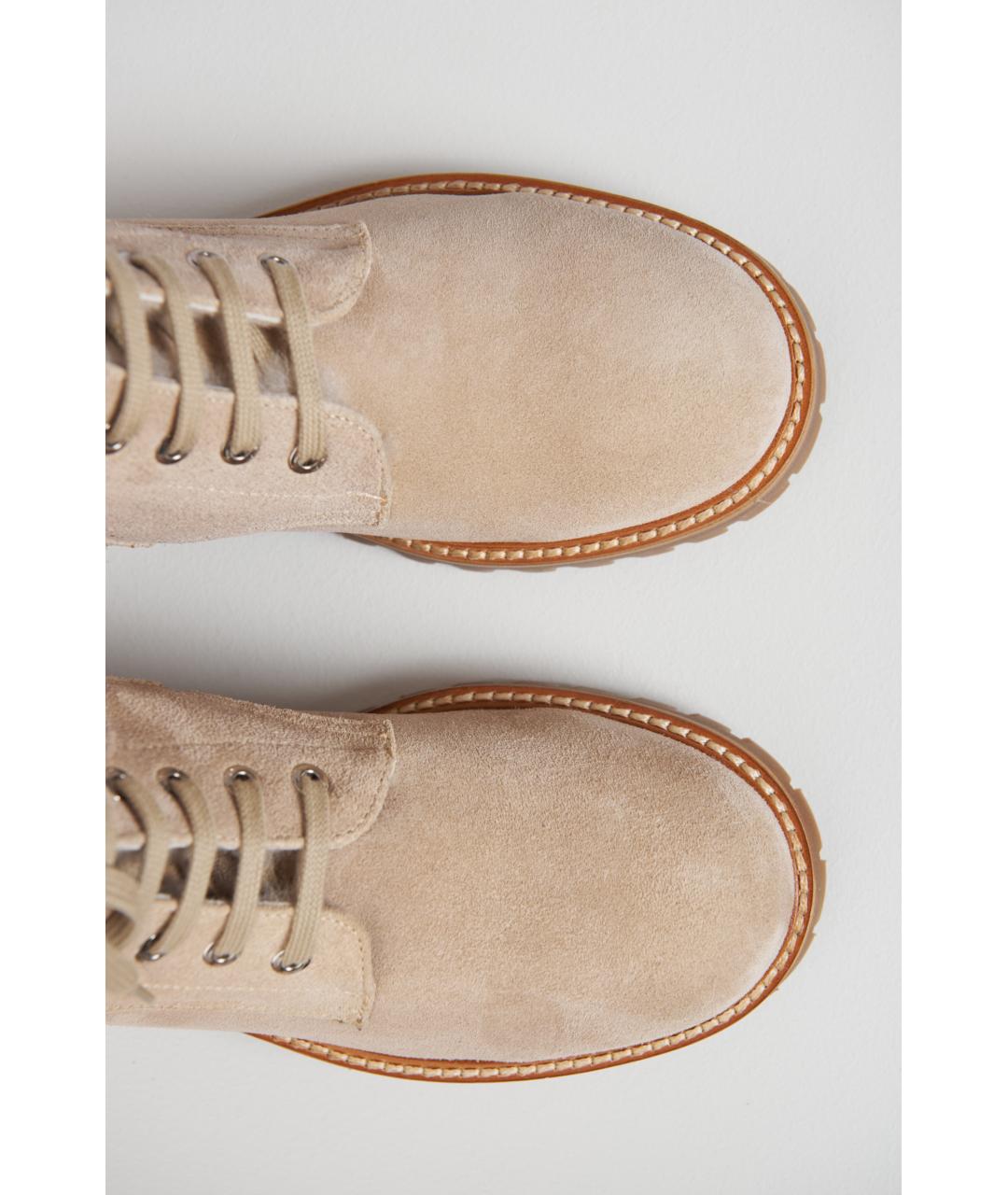 KITON Бежевые замшевые ботинки, фото 5